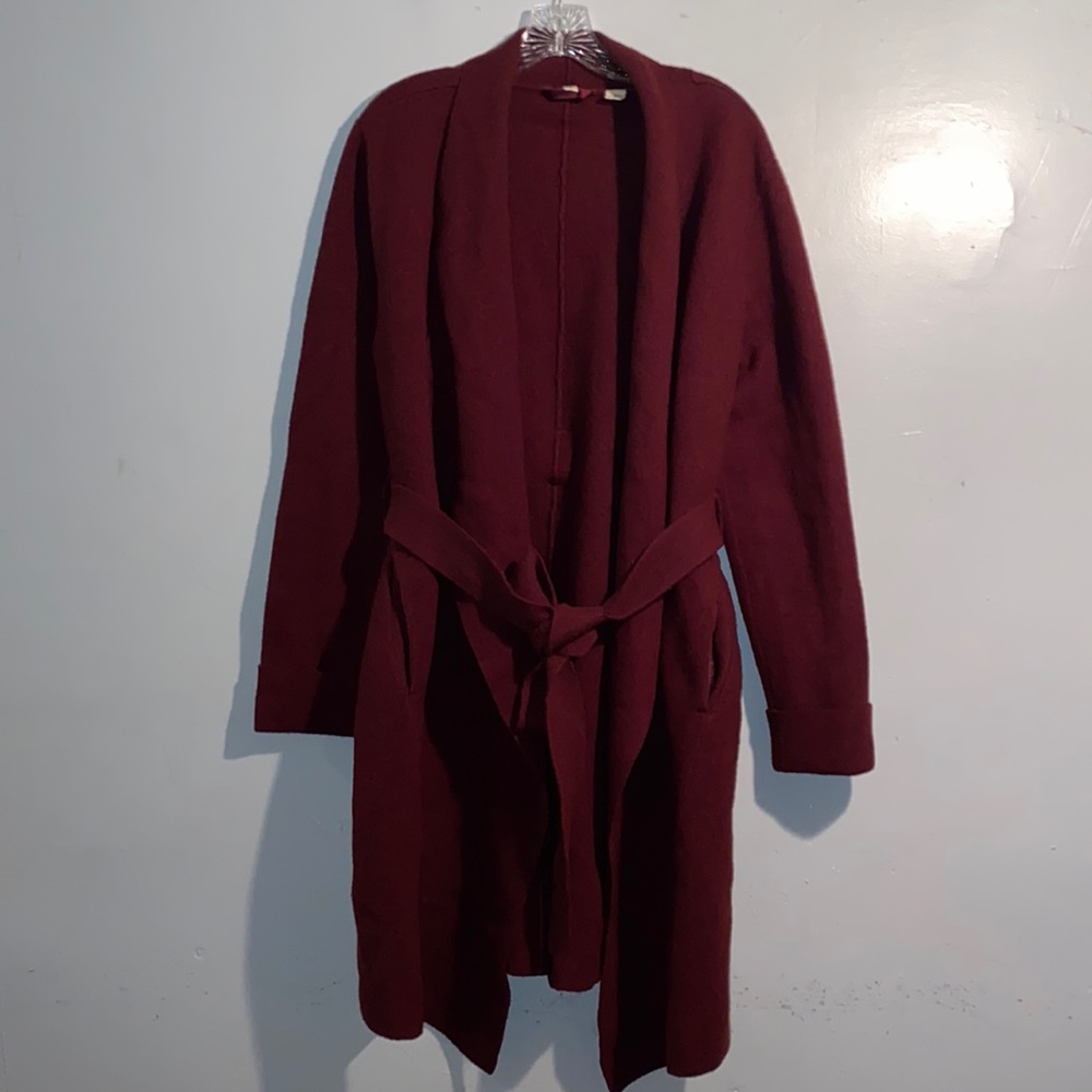 Anthropologie Moth burgundy open jacket